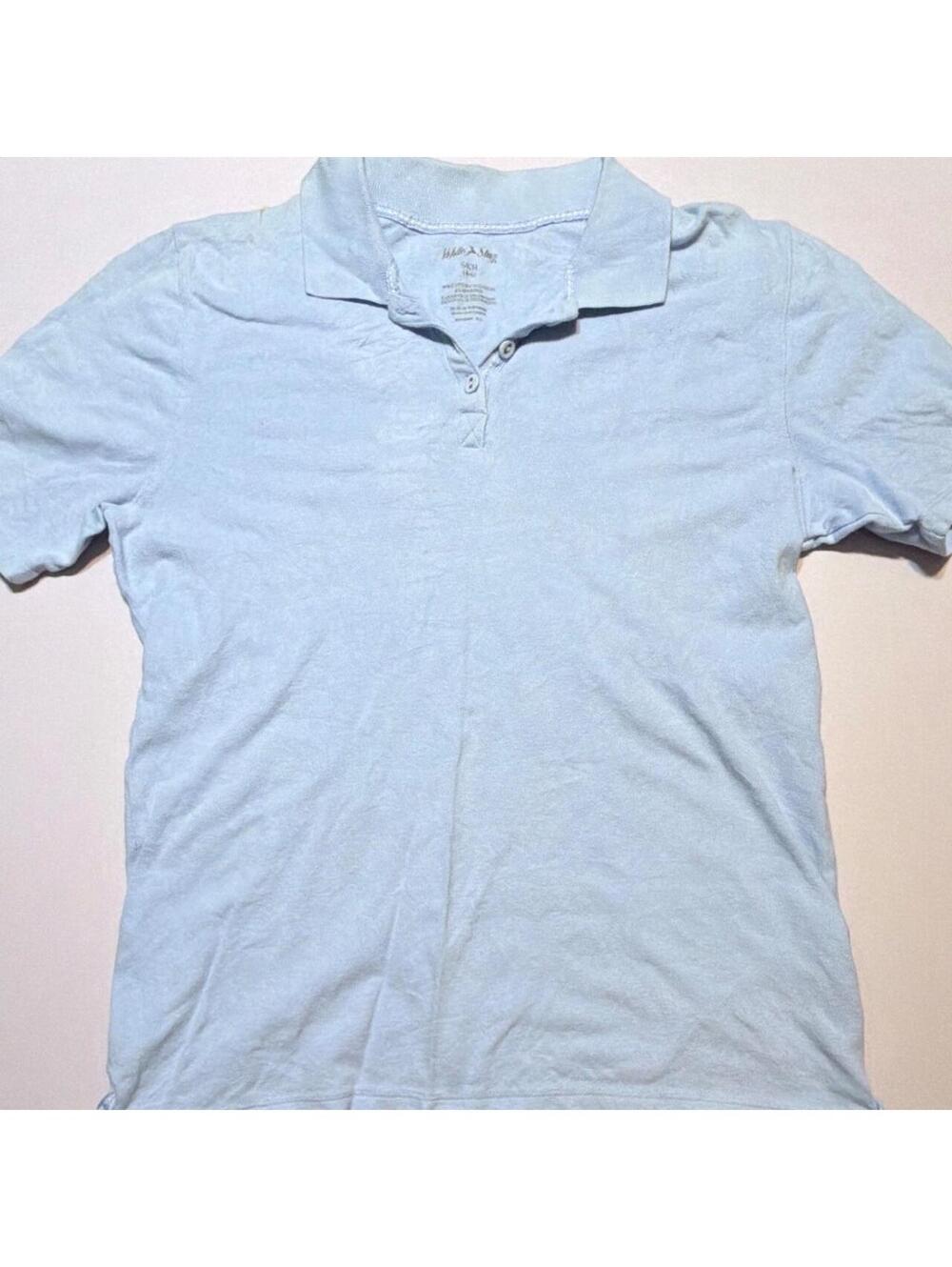 White Stag Blue Cotton Blend Knit Short Sleeve Polo Shirt Size S/CH - 0066